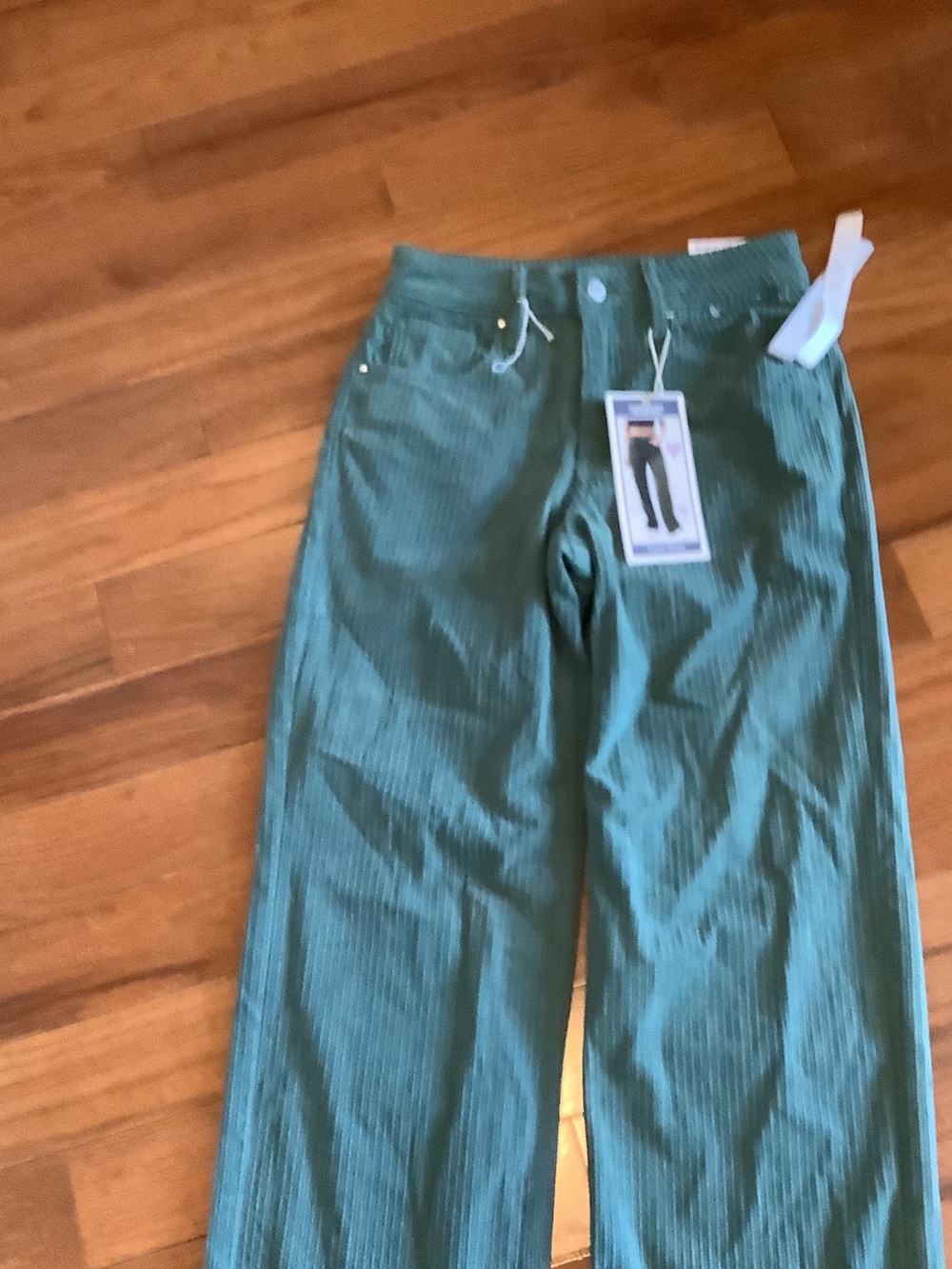 Indigo Rising Wide Leg Corduroy Pants in Forest Green - Women, high rise,